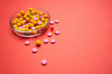 mountain of pills pharmacology medicine treatment health care