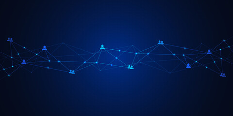 Connecting people and communication concept, social network