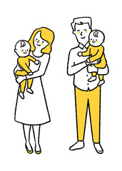 赤ちゃんと夫婦