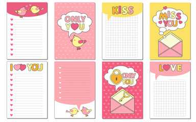 Set of funny stickers to do list. Love story for weddings day or valentines day
