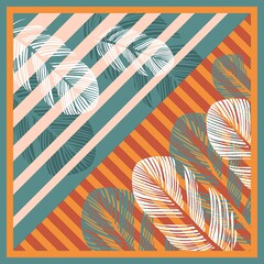 Hijab motif with floral pattern design. Silk scarf pattern vector design inspiration