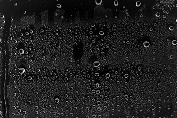 background water drops on black glass, full photo size, overlay layer design