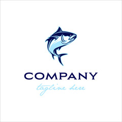 Tuna jumping logo with elegant design style