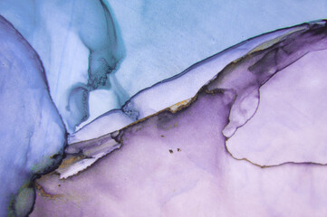Part of original alcohol ink painting. Modern art. Abstract colorful background, wallpaper. Marble...
