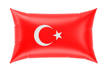 Pillow with Turkish flag. 3D rendering