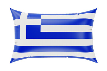 Pillow with Greek flag. 3D rendering