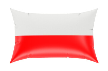 Pillow with Polish flag. 3D rendering