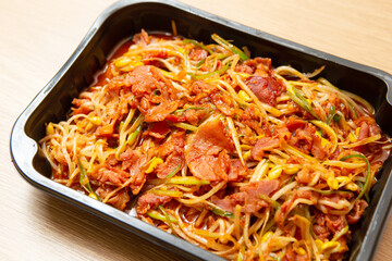 Korean spicy stir fried pork 