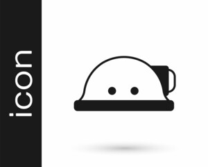 Black Miner helmet icon isolated on white background. Vector