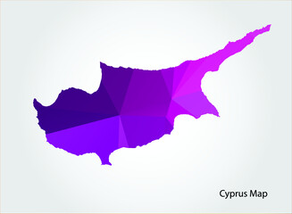 Cyprus Map pink Color on white background polygonal