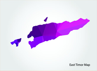 East Timor Map pink Color on white background polygonal