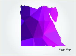 Egypt Map pink Color on white background polygonal