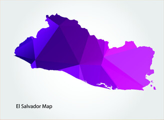 El Salvador Map pink Color on white background polygonal