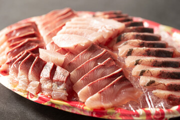 Sashimi, fresh raw fish dish 