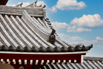 Close-up of the roof of a Japanese shrine