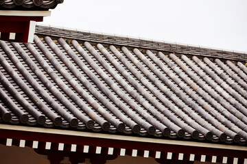Close-up of the roof of a Japanese shrine