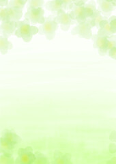 Fototapeta na wymiar グリーンの花の水彩イラストの壁紙