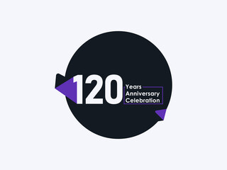 120 Years Anniversary Celebration badge with banner image isolated on white background