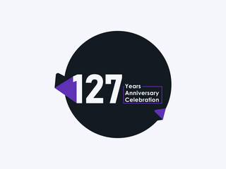 127 Years Anniversary Celebration badge with banner image isolated on white background