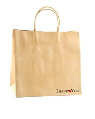 Brown kraft paper bag with the word 