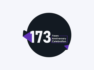 173 Years Anniversary Celebration badge with banner image isolated on white background