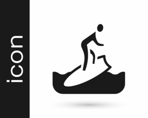 Black Surfboard icon isolated on white background. Surfing board. Extreme sport. Sport equipment. Vector