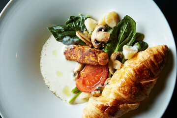 grilled salmon steak with vegetables