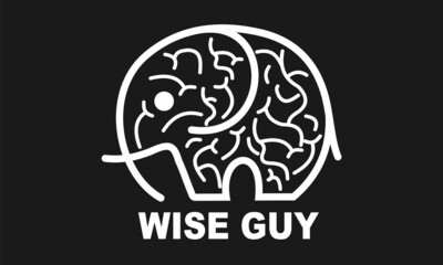 Wise Guy, Smart, Smart Brain Vector Design