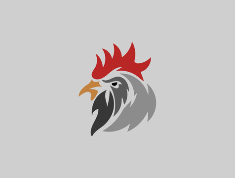 Rooster Logo Designs Template, Chicken Head Logo Designs