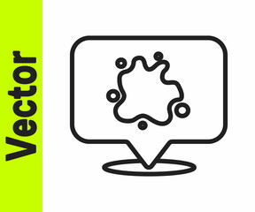 Black line Paint spray icon isolated on white background. Vector