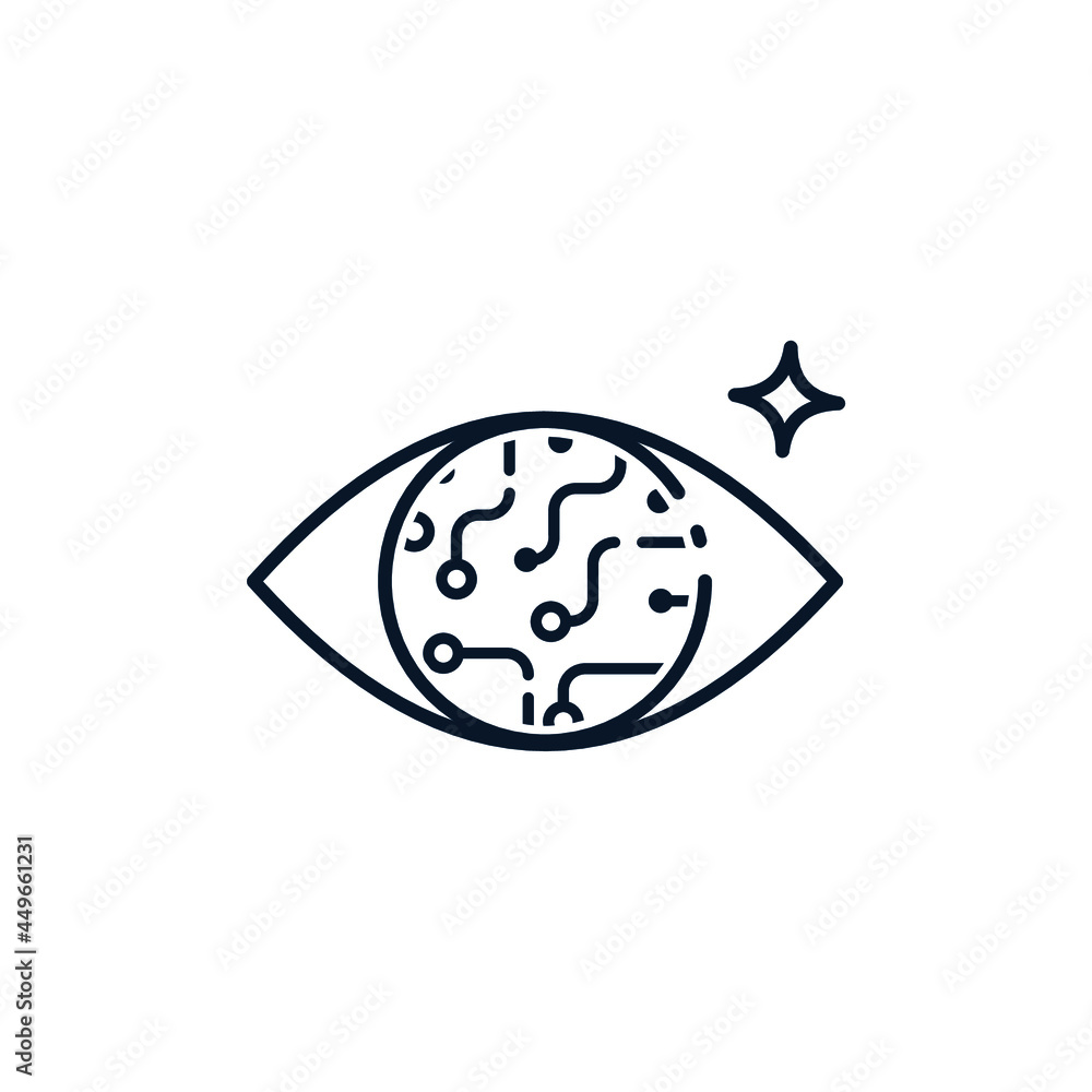 Poster the concept of artificial intelligence, electronic eyes, global surveillance technologies, security 