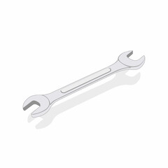 Double open end spanner vector graphics