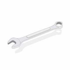 Isolated combination wrench vector graphics