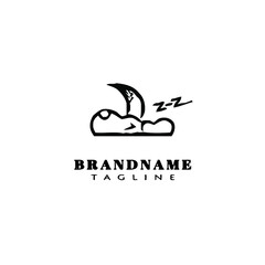 Fototapeta premium cloud and moon for sleep logo icon cartoon design template vector illustration