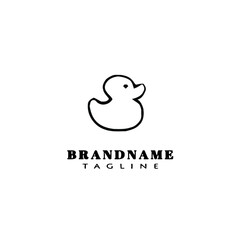 cute animal duck logo template icon vector simple