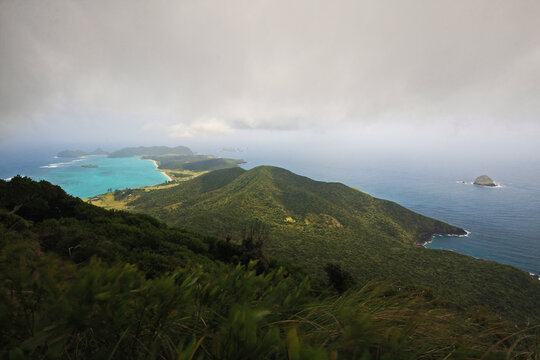 View From Mount Gower Of Lord Howe Island From Sky