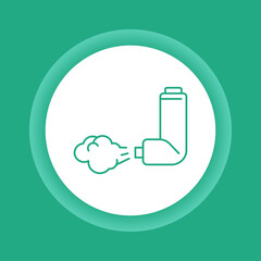 Throat spray color button icon. Pharmaceutical drug.