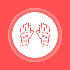 Obraz premium Skin rash color button icon. Allergy symptom.