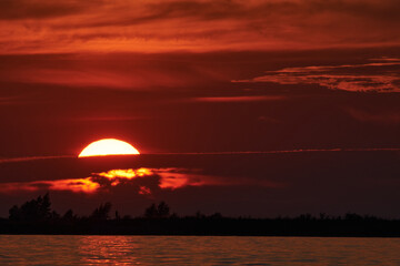Atmospheric sunset on Lake Constance