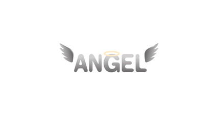 Fototapeta na wymiar creative holly angel wings text logo vector design symbol