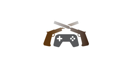 creative sniper guns game controller logo vector design symbol