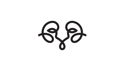 abstract ram horn head bighorn sheep logo vector symbol