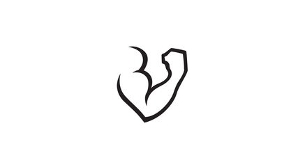 creative abstract human bicep logo vector symbol