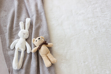 flat lay photo of cute newborn baby accessories and toys
- 449665680