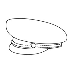 Military cap vector icon.Outline vector icon isolated on white background military cap.