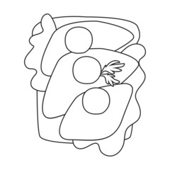 Sandwich vector icon.Outline vector icon isolated on white background sandwich.