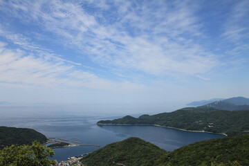 愛媛県伊方町　権現山展望台から見た三机湾の風景
