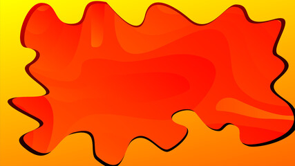 Liquid color background design. Orange elements with fluid gradient. Dynamic shapes composition. Cool background design for posters. Vector illustration