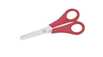 Red Scissors. Vector isolated flat editable illustration of scissors