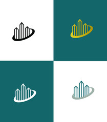 Real Estate Business Logo Template, Building, Property Development, and Construction Logo